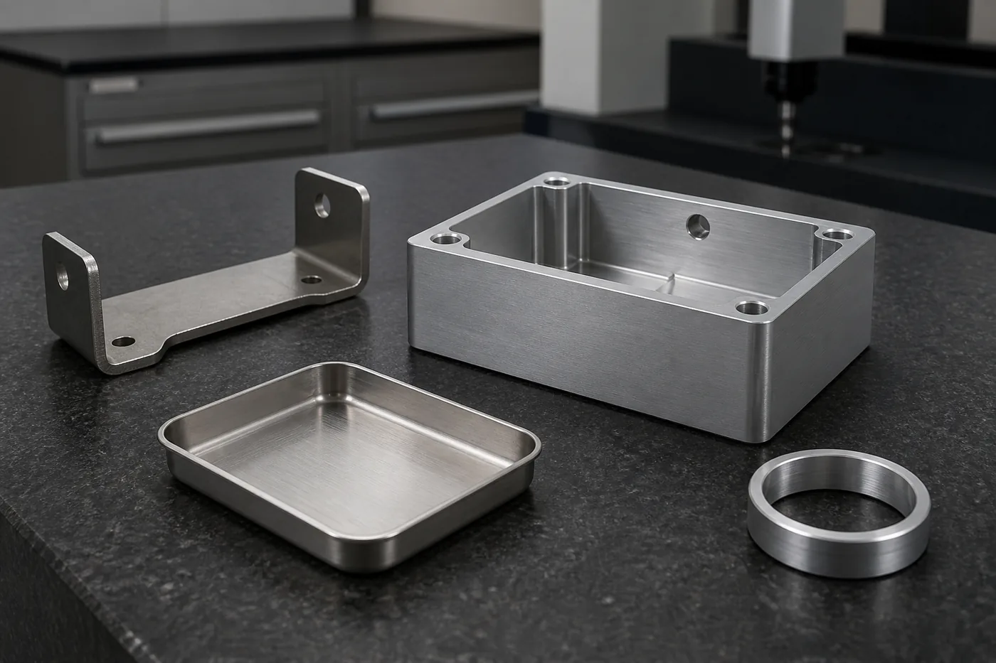 Rapid prototype metal parts on a granite inspection table